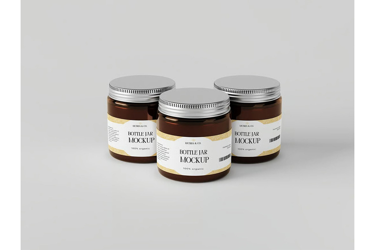 Bottle Glass Jar Mockup, a Packaging Mockup by zippypixelstudio (Photo 7 of 8)