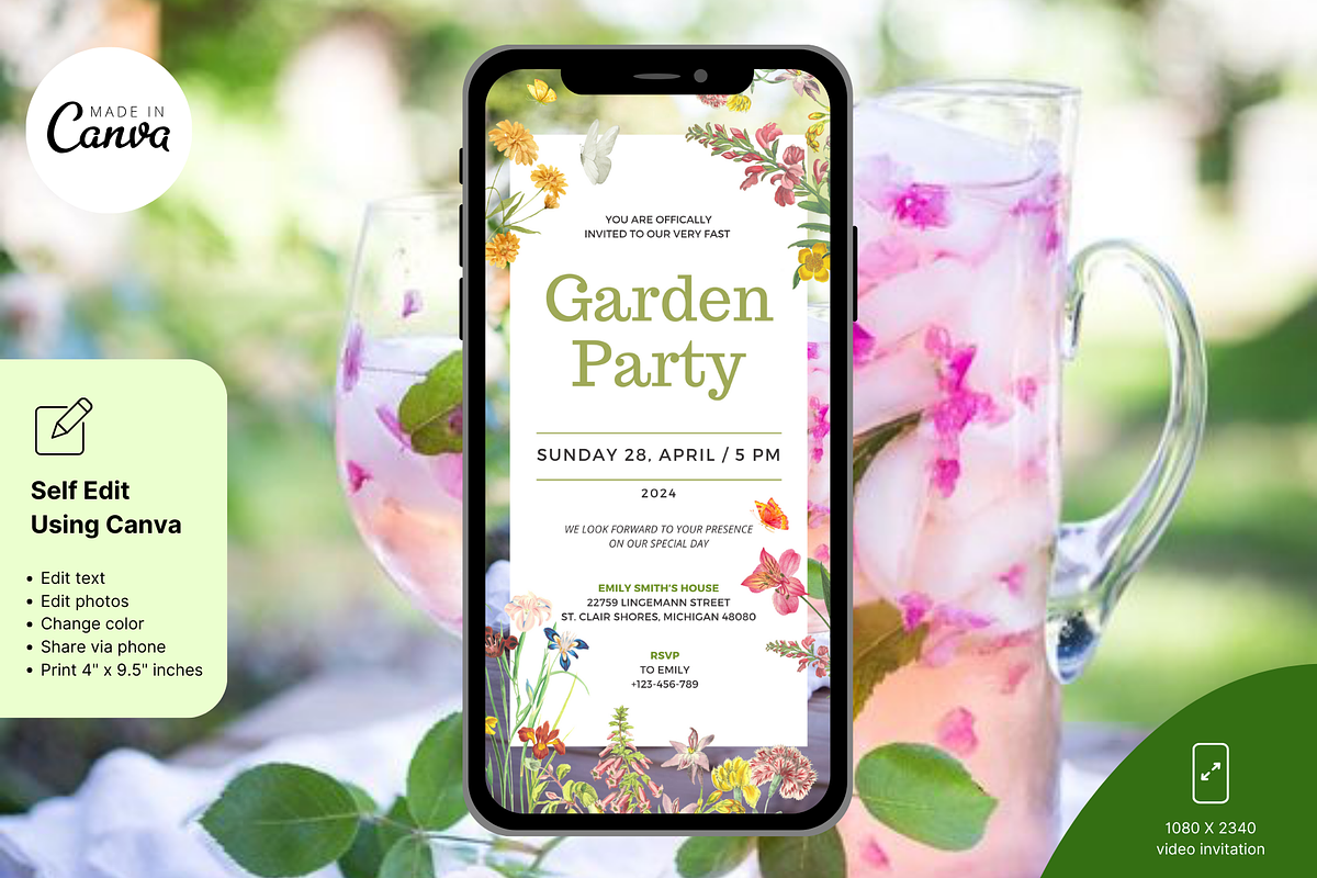 Garden Party Birthday Invitation, an Invitation Template by Earth5168 (Photo 6 of 10)