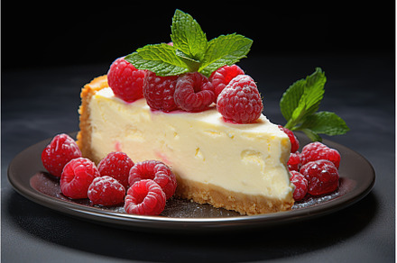 Slice of cheesecake with raspberries, a Food & Drink Photo by Lermont51