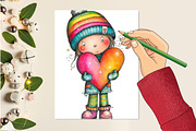 Quirky Valentine Boy Clipart, an Illustration by designcity5 (Thumbnail 5 of 5)