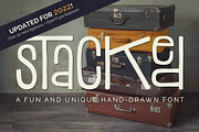 Stacked Font, a Sans Serif Font by Denise Chandler (Thumbnail 1 of 8)