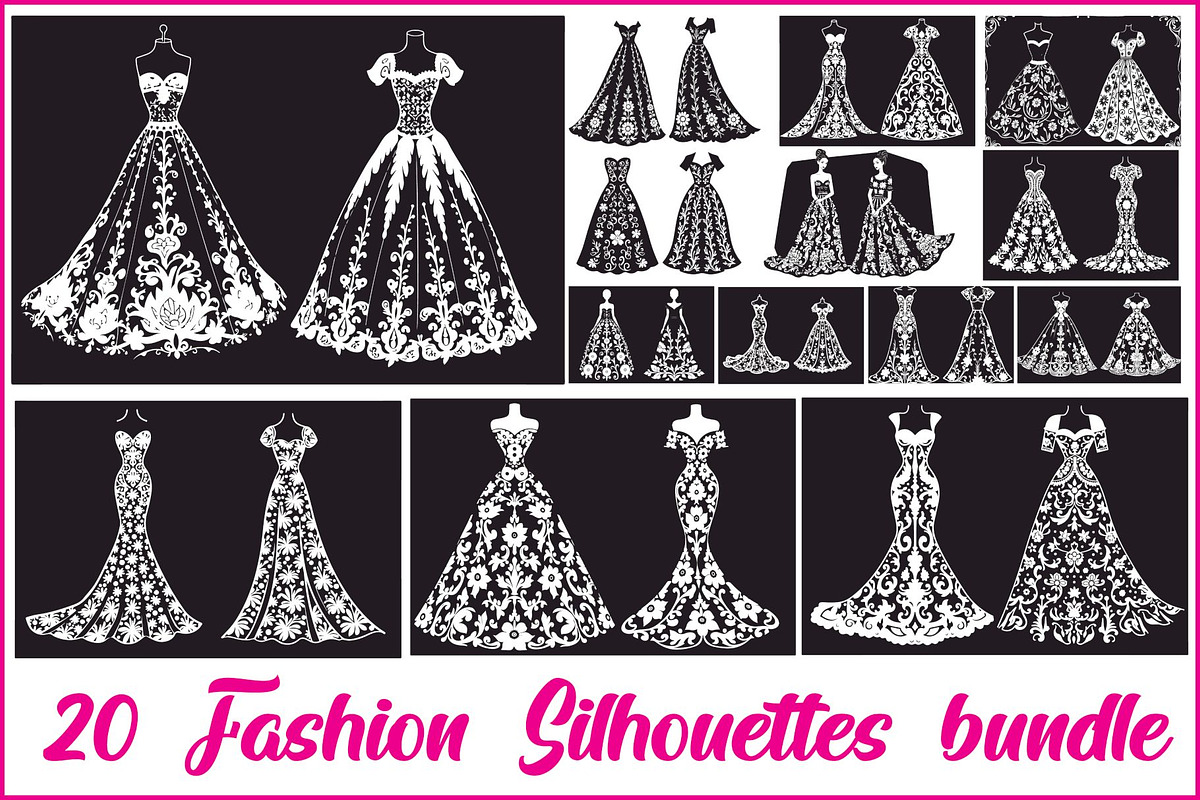 Wedding Dress Vector Pack, an Illustration by Gaye Art (Photo 1 of 21)