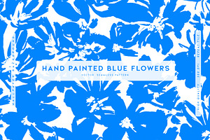 Hand Painted Blue Flowers