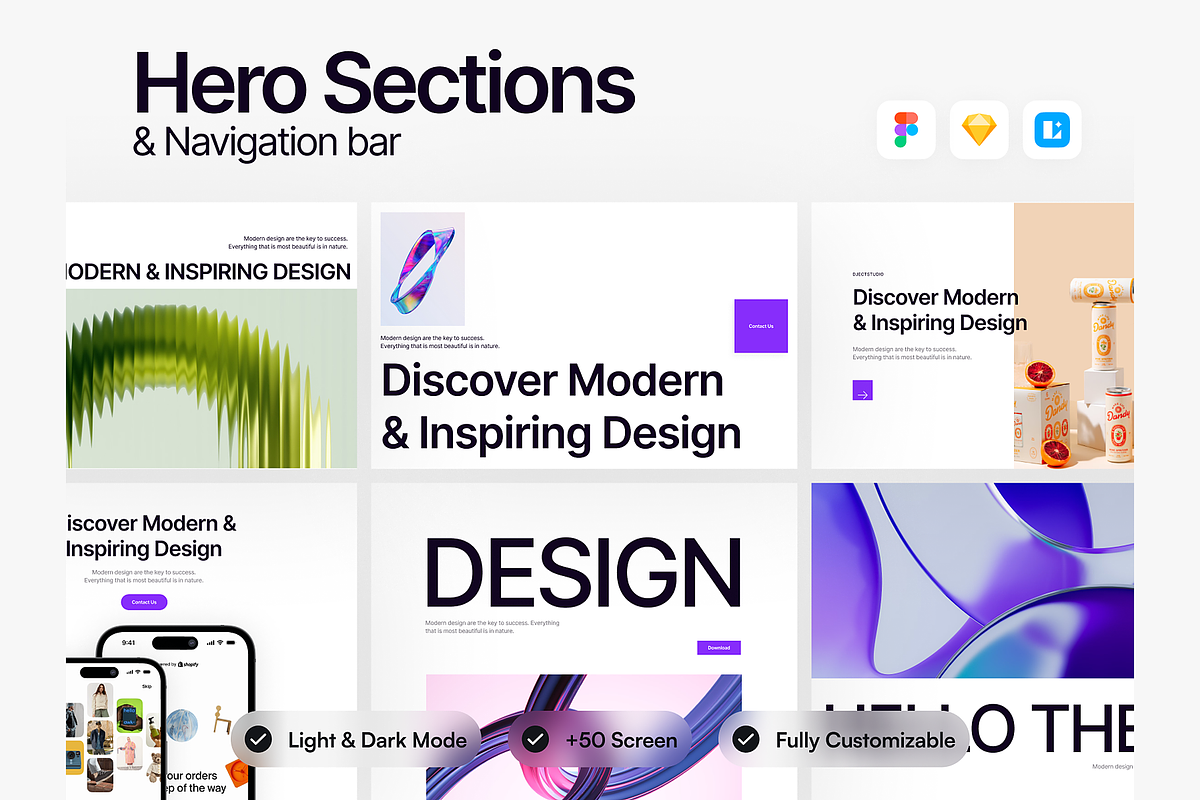 Liuny Hero & Navbar UI Kit, an UI Kit Template by DjectStudio (Photo 1 of 6)