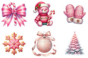 Pink Christmas Winter Clipart, an Illustration by DreamArtGraphic (Thumbnail 3 of 6)