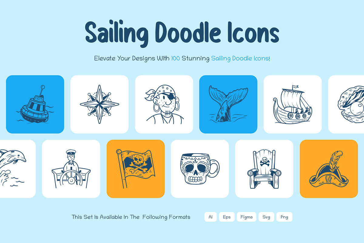 Sailing Doodles Set, an Object Graphic by Brickclay (Photo 1 of 8)