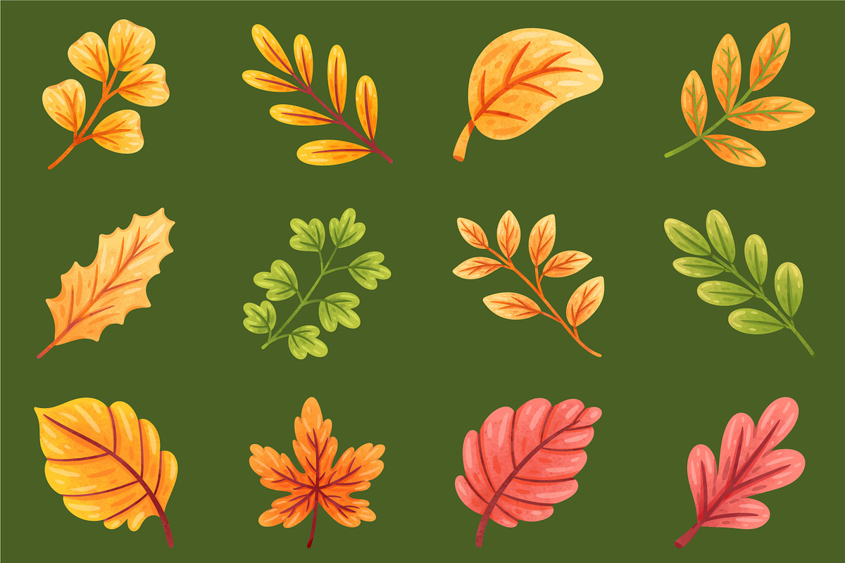 Watercolor Autumn Leaves Clipart, a Seasonal Illustration by Artchitype Studio (Photo 2 of 3)