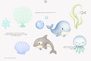 watercolor under the sea clipart, a Decorative Illustration by Pink Studio Art (Thumbnail 5 of 9)
