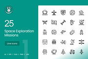 25 Space Exploration Missions Icons, an Icon by IconBunny (Thumbnail 1 of 2)