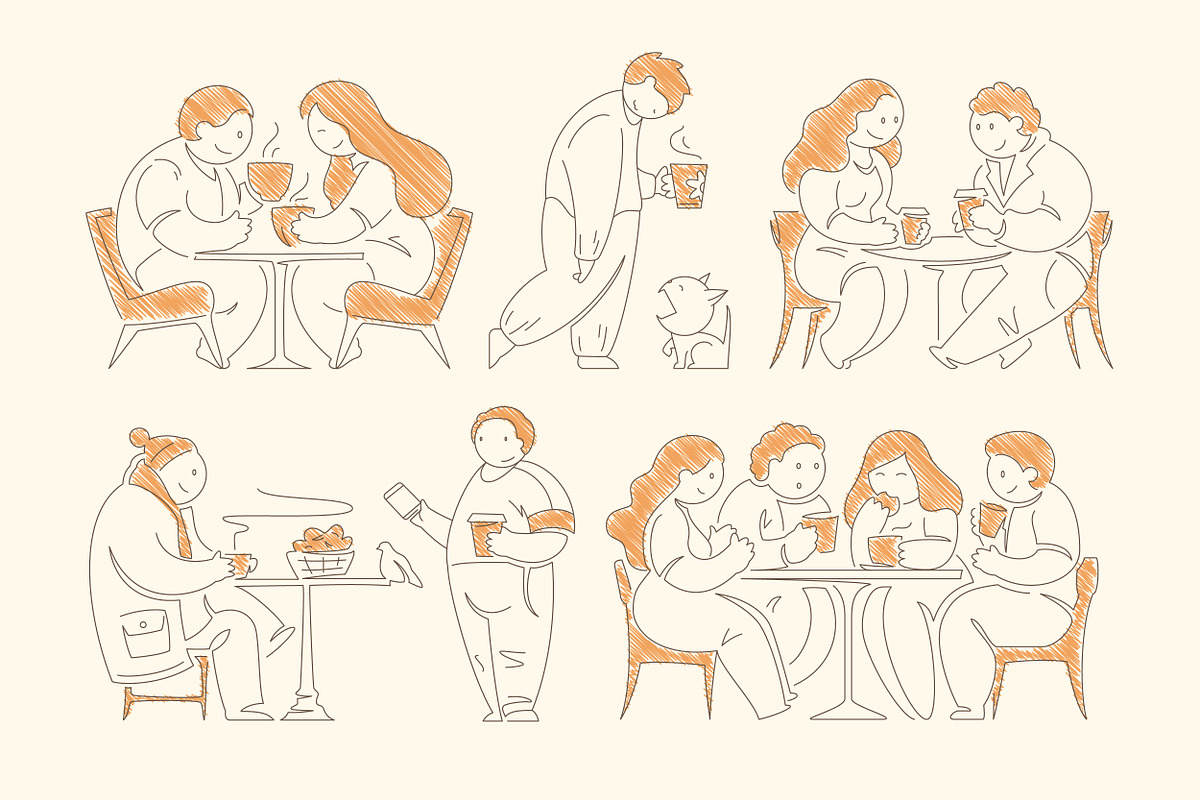 Coffee Lovers Illustration Pack, a Person Illustration by Vasya Kobelev (Photo 8 of 12)