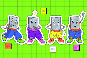 Phone Cartoon Characters 7 Mascots