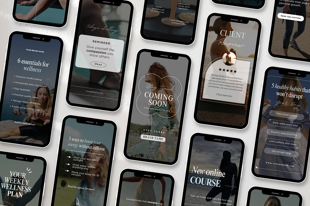 Wellness Instagram Reels Templates, a Social Media Template by DigiPax (Photo 3 of 11)