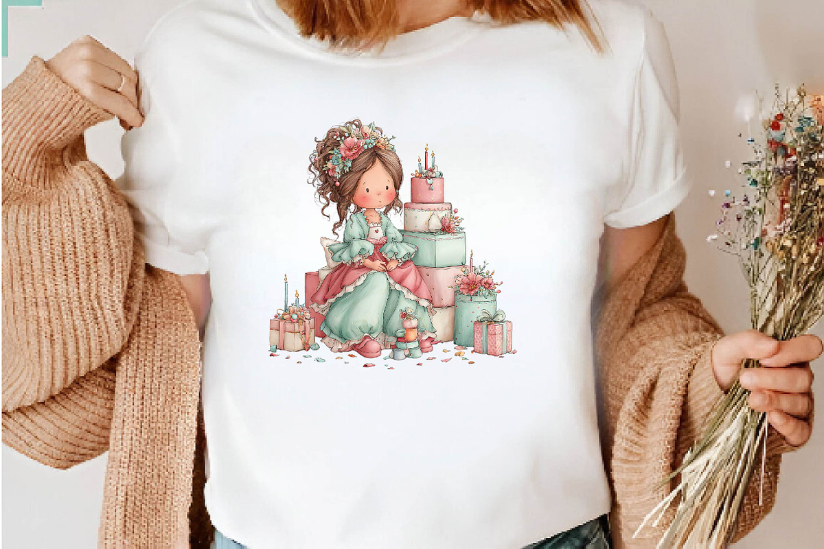 Birthday Girl Clipart Bundle, a Seasonal Illustration by CreationArt (Photo 6 of 7)
