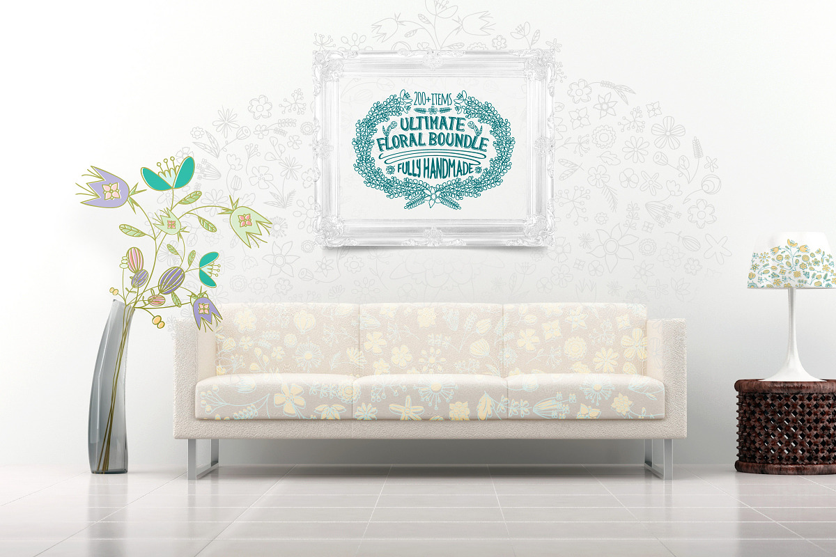 Hand-Drawn Vintage Floral DIY Kit, a Pattern Graphic by Oleg Ribar (Photo 6 of 11)