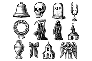 Gothic Funeral and Grave Icons, an Object Graphic by RT Studio (Thumbnail 2 of 4)