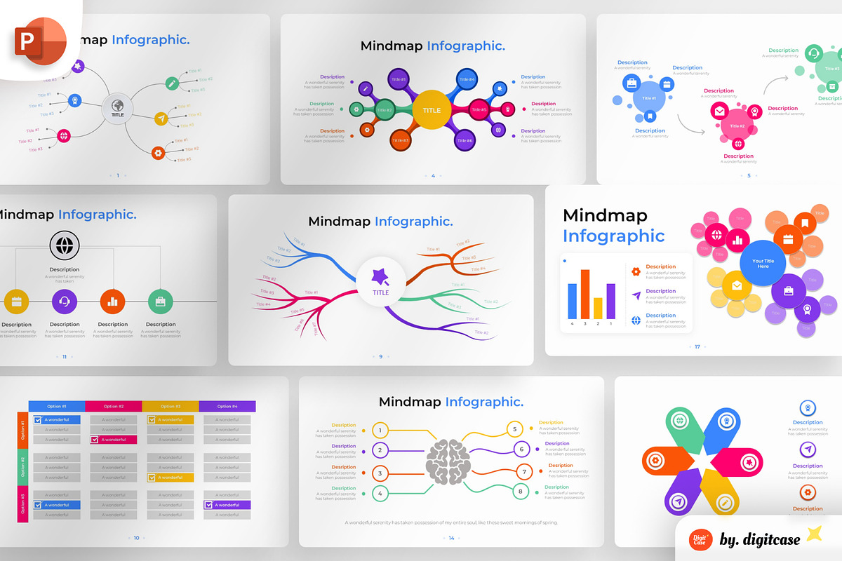 Mindmap PowerPoint Infographic, a Presentation Template by Digitcase x Wealthwells (Photo 1 of 4)