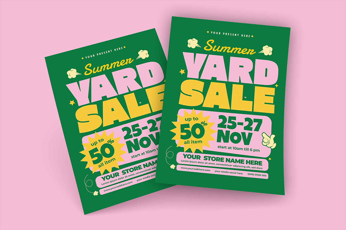 Summer Yard Sale Flyer, a Flyer Template by megarez (Photo 1 of 3)