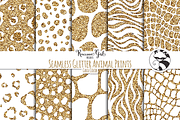 Seamless Glitter Animal Prints Gold, a Pattern Graphic by RaccoonGirl Design (Thumbnail 1 of 3)