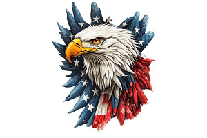 Eagle Patriotic 4th of July, an Animal Illustration by VetalStock