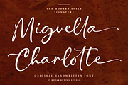 SALE Miguella Charlotte, a Script Font by Kotak Kuning Studio (Thumbnail 1 of 10)