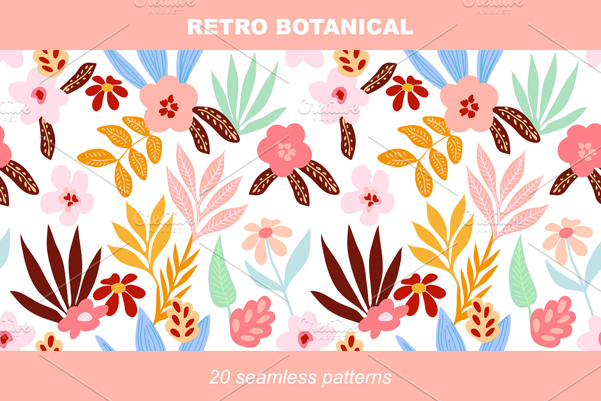 Retro Botanical, a Pattern Graphic by Svetlana Kononova (Photo 3 of 7)