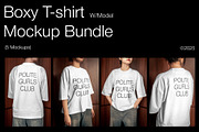 Boxy T-Shirt Mockup w/ Model, a Shirt Mockup by Mocktopia (Thumbnail 1 of 10)
