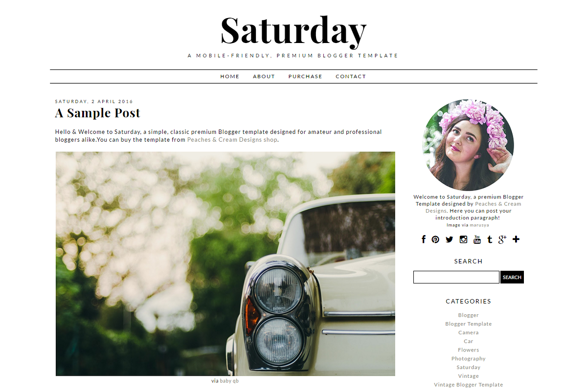 Saturday - Pre-made Blogger Template, a Websites & App Template by The October Studio
