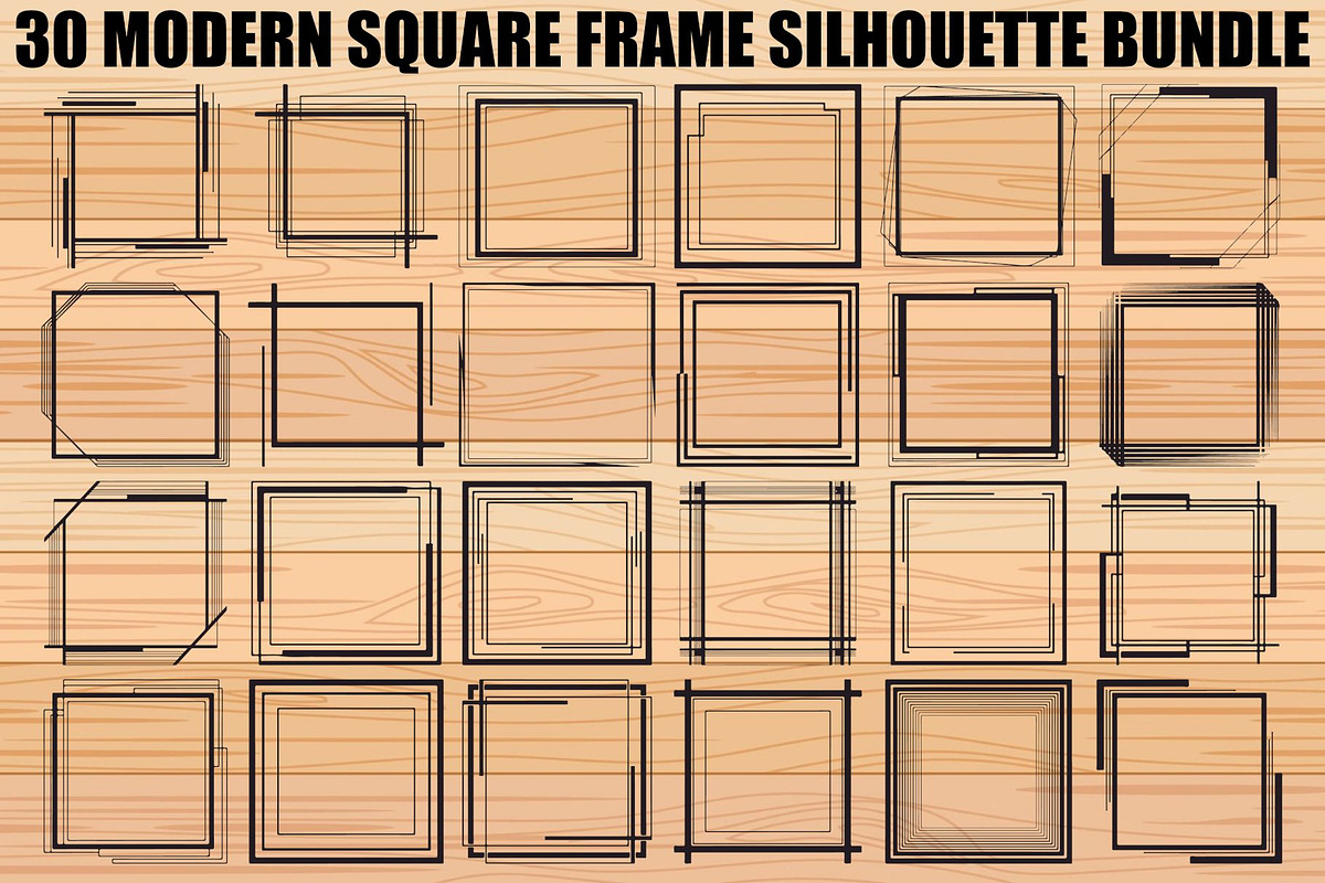 Modern Square Frame SVG Bundle, an Illustration by Creativeshirt (Photo 1 of 31)