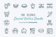 Dental Doodle Outline, an Outline Icon by BomSymbols (Thumbnail 1 of 4)