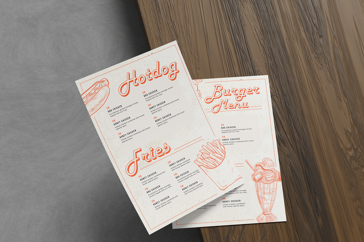 Retro Diner Menu Template I Canva, a Flyer Template by The Social Stuff (Photo 7 of 10)