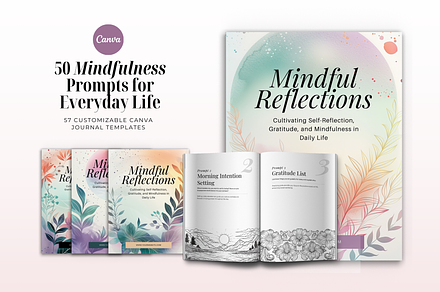 50 Mindfulness Prompts for Everyday, a Stationery Template by The Blog Creative