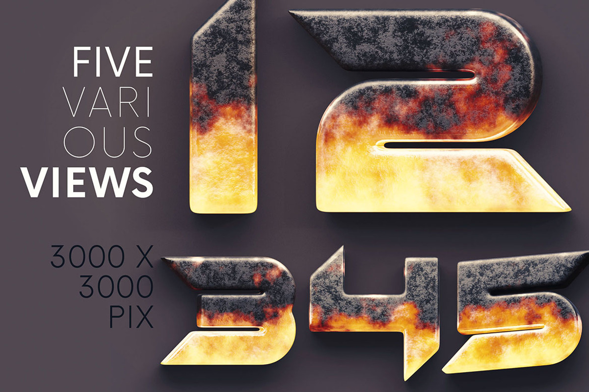 Metal & Fire - 3D Lettering, a Graphic by MIIM (Photo 3 of 8)