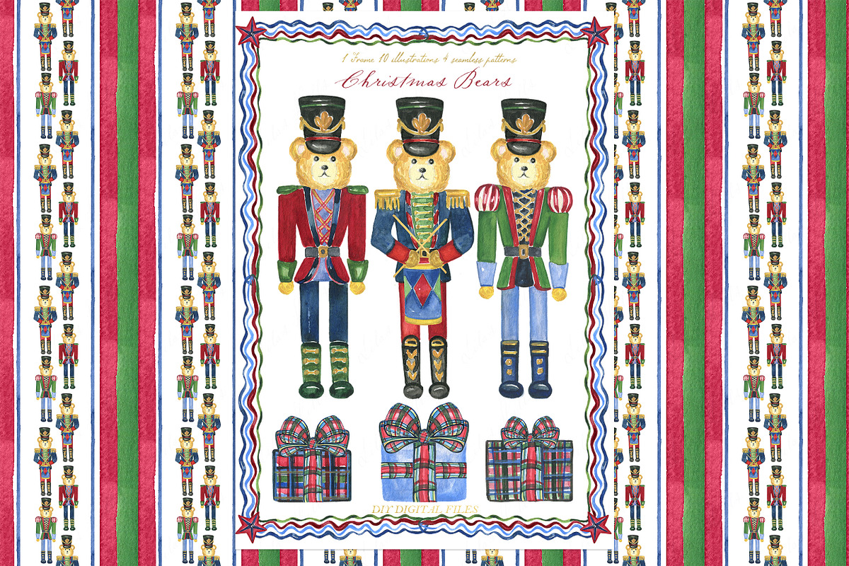 Christmas Nutcrackers Bears, a Seasonal Illustration by LABFcreations (Photo 1 of 4)