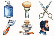 Watercolor Barber Shop Clipart, an Illustration by OK Design (Thumbnail 4 of 5)