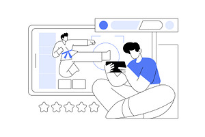 Online gaming apps isolated cartoon, a Technology Illustration by Visual Generation