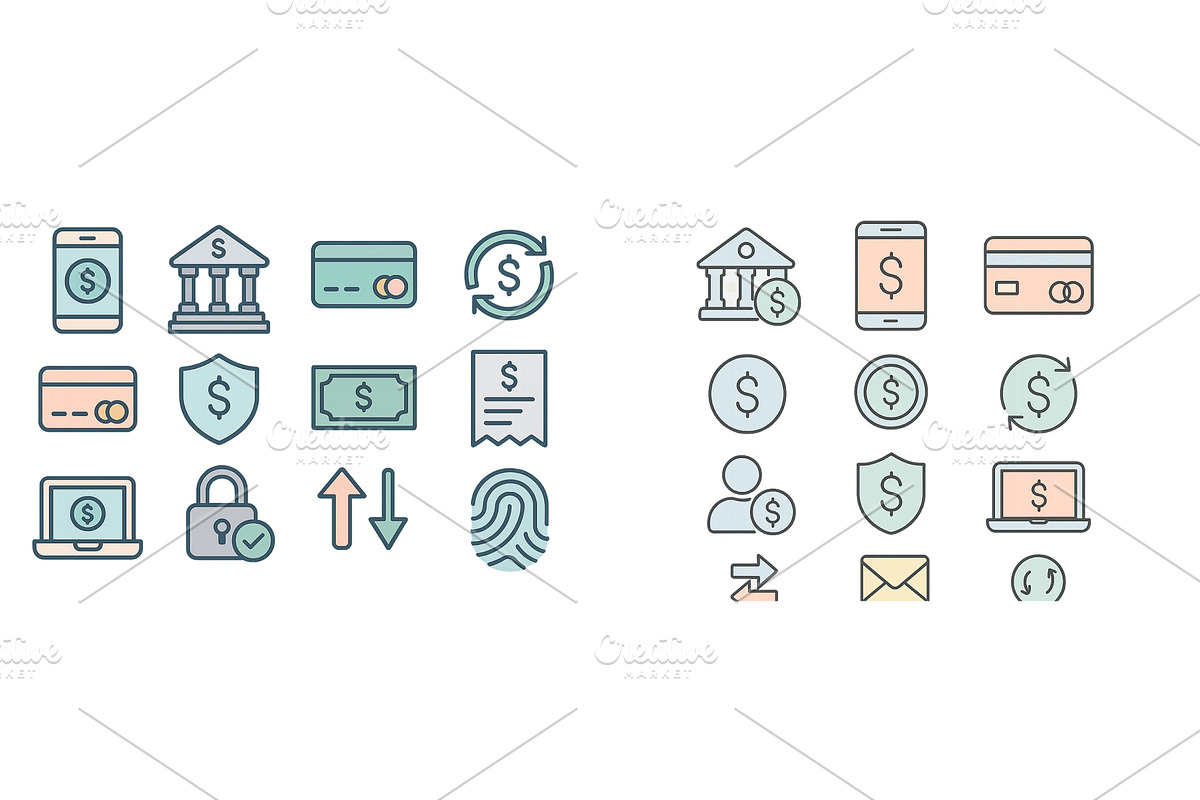 Digital finance icons representing, a Finance Illustration by ZinetroN