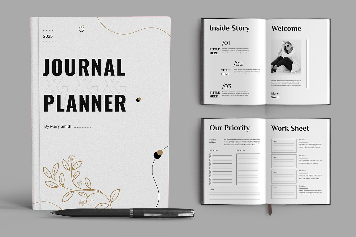 Journal And Planner Template, a Stationery Template by MightyDesign (Photo 2 of 6)