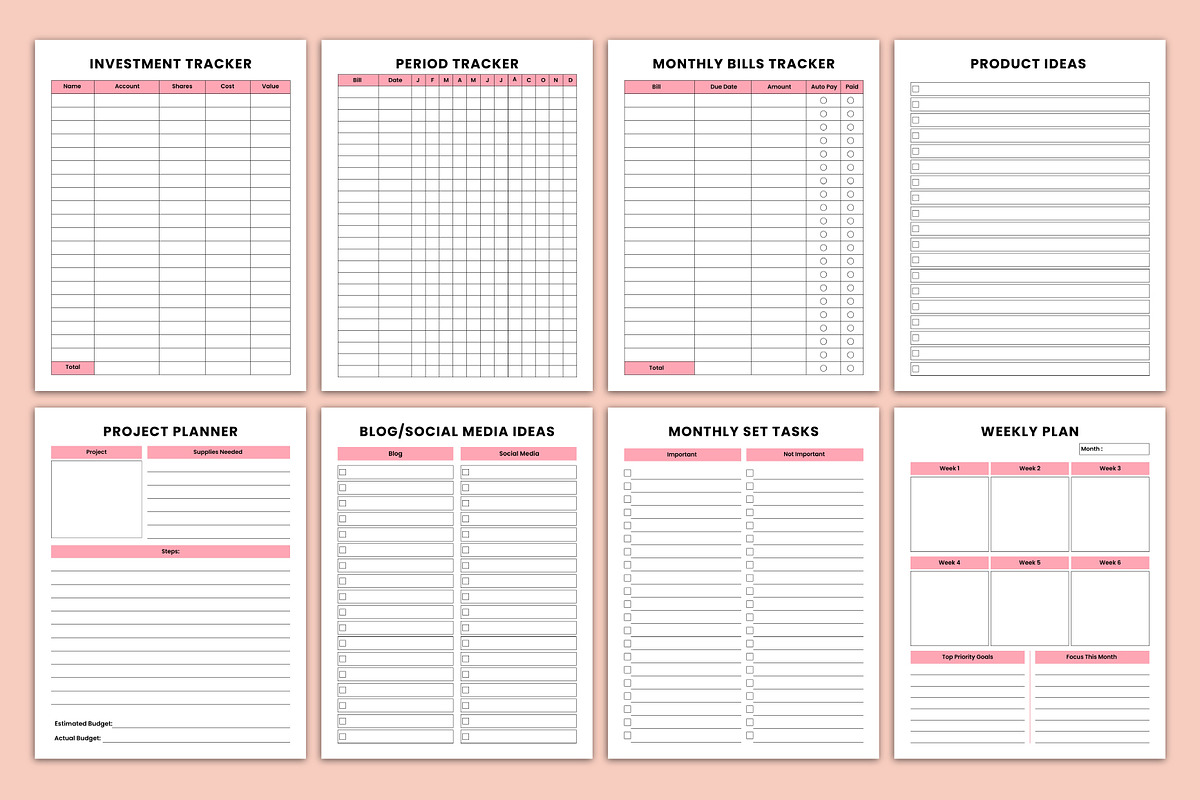 Women CEO Organizer Canva Kdp, a Stationery Template by Mustafiz (Photo 3 of 5)