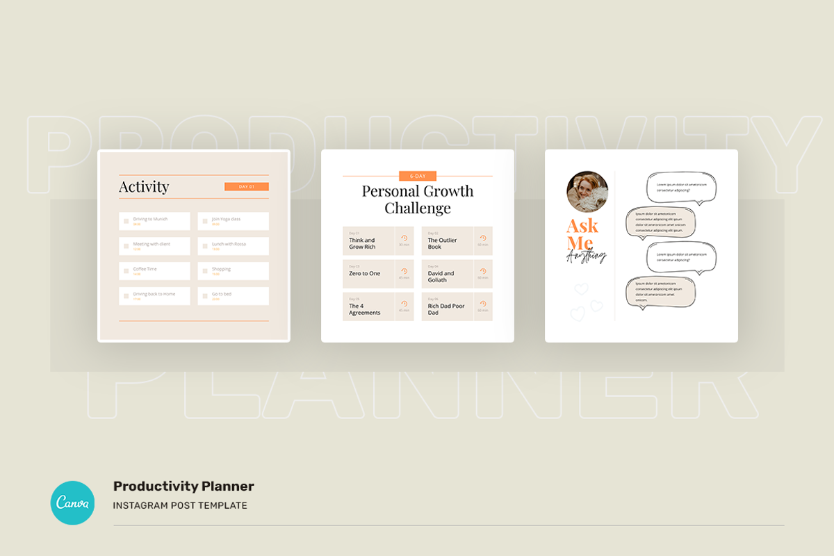 Productivity Planner Instagram Canva, a Social Media Template by peterdraw (Photo 13 of 14)