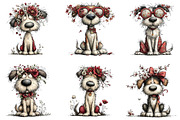 Whimsical Dog Spring Clipart, an Illustration by CraftArtStudio (Thumbnail 5 of 6)