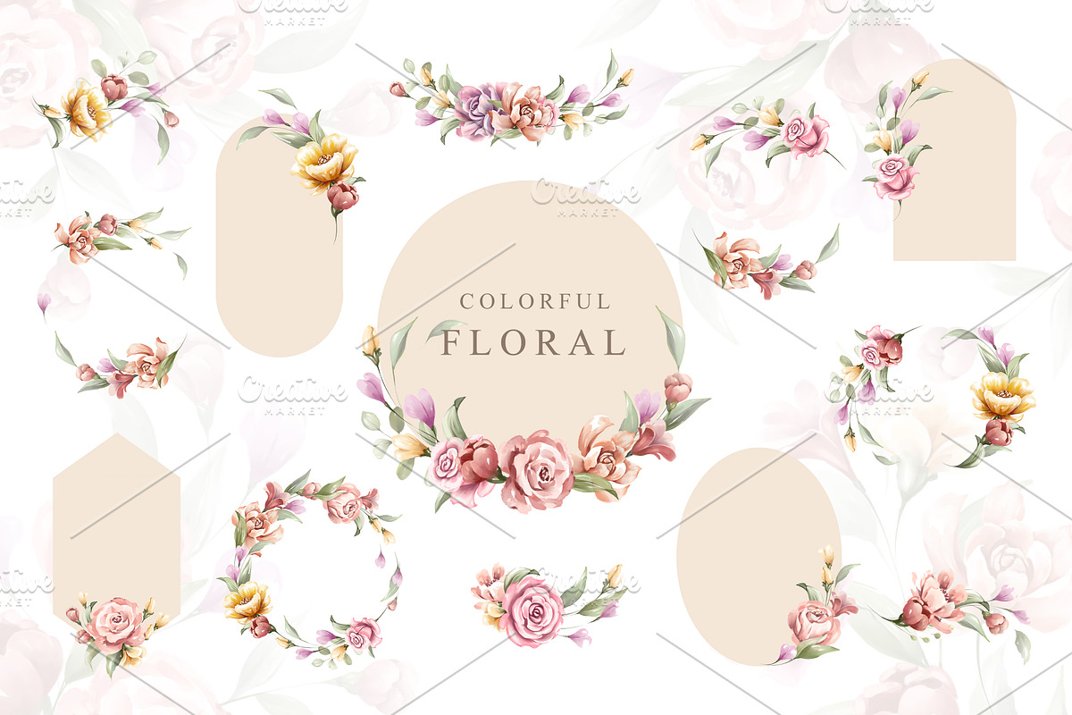 Colorful Florals with Alphabet set, an Object Graphic by Yorda Studio (Photo 5 of 15)