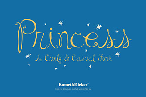 Princess – A Curly & Casual Font, a Script Font by Komet & Flicker