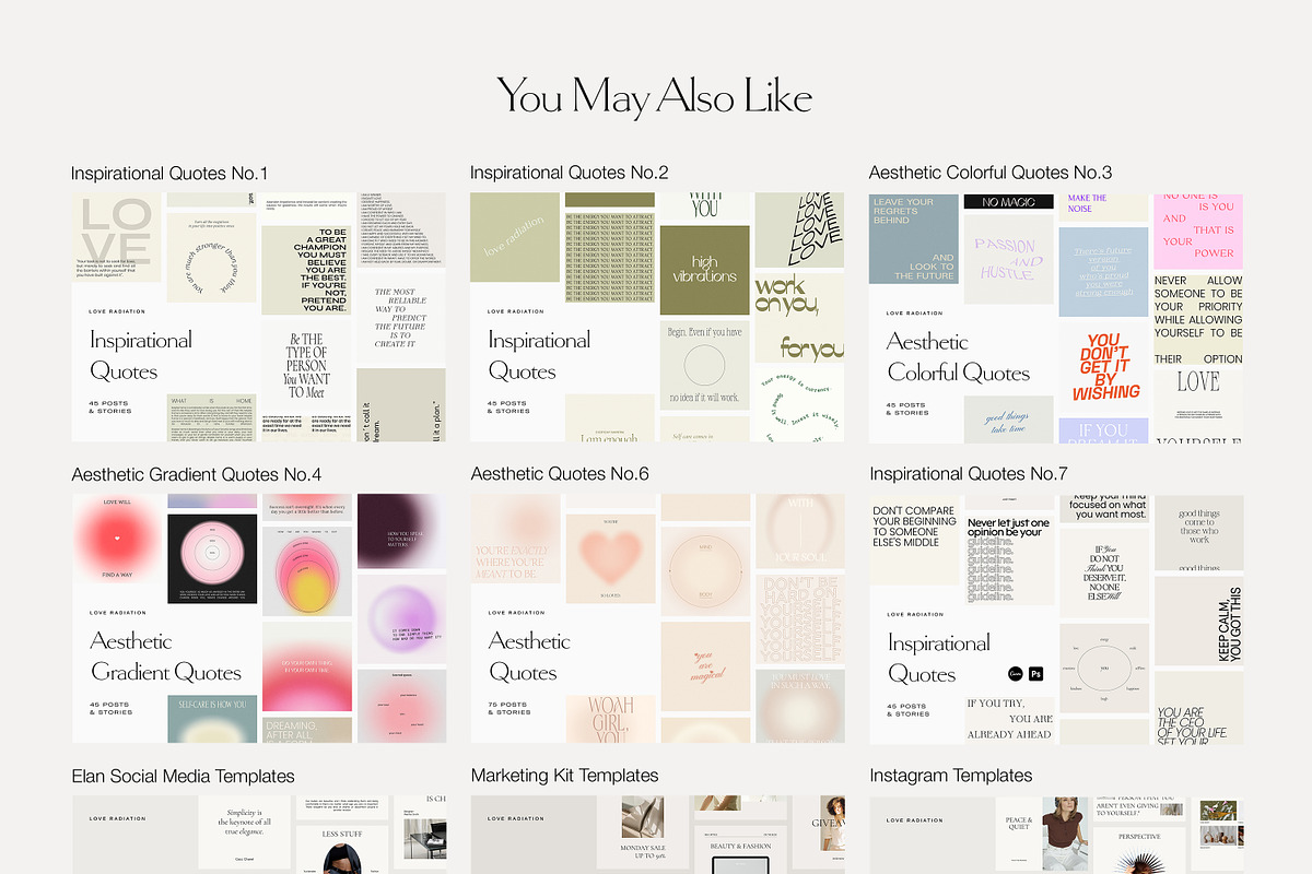 Instagram Quotes Posts Stories PS, a Social Media Template by Love Radiation Studio (Photo 21 of 22)