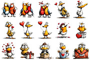 Funny Valentine Bird Clipart, an Illustration by OK Design (Thumbnail 3 of 6)