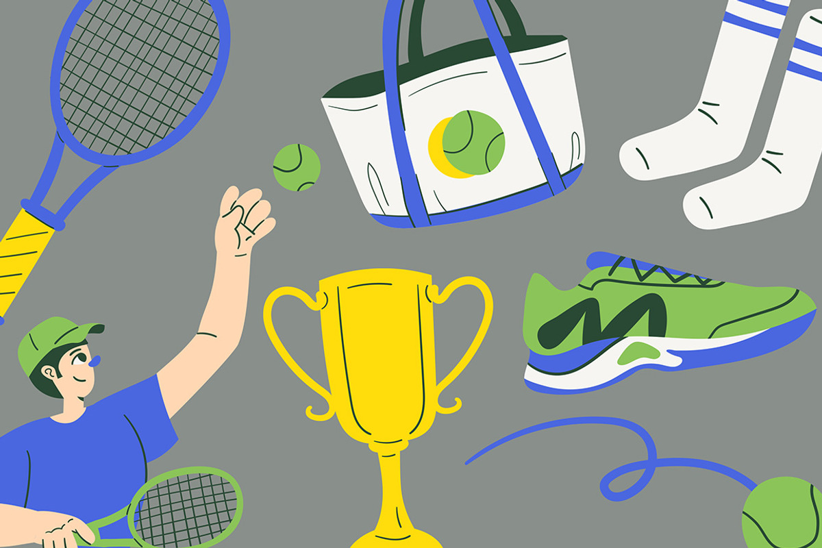 HAND DRAWN TENNIS ELEMENTS SET, an Object Graphic by Gumico Studio. (Photo 2 of 3)