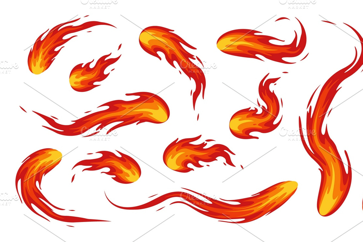 Set of multiple stylized flames, an Object Illustration by Woters little shop (Photo 4 of 7)