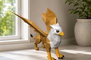 Griffin sculpture - 3d papercraft, an Animal 3D Model by PAPER amaze (Thumbnail 3 of 5)