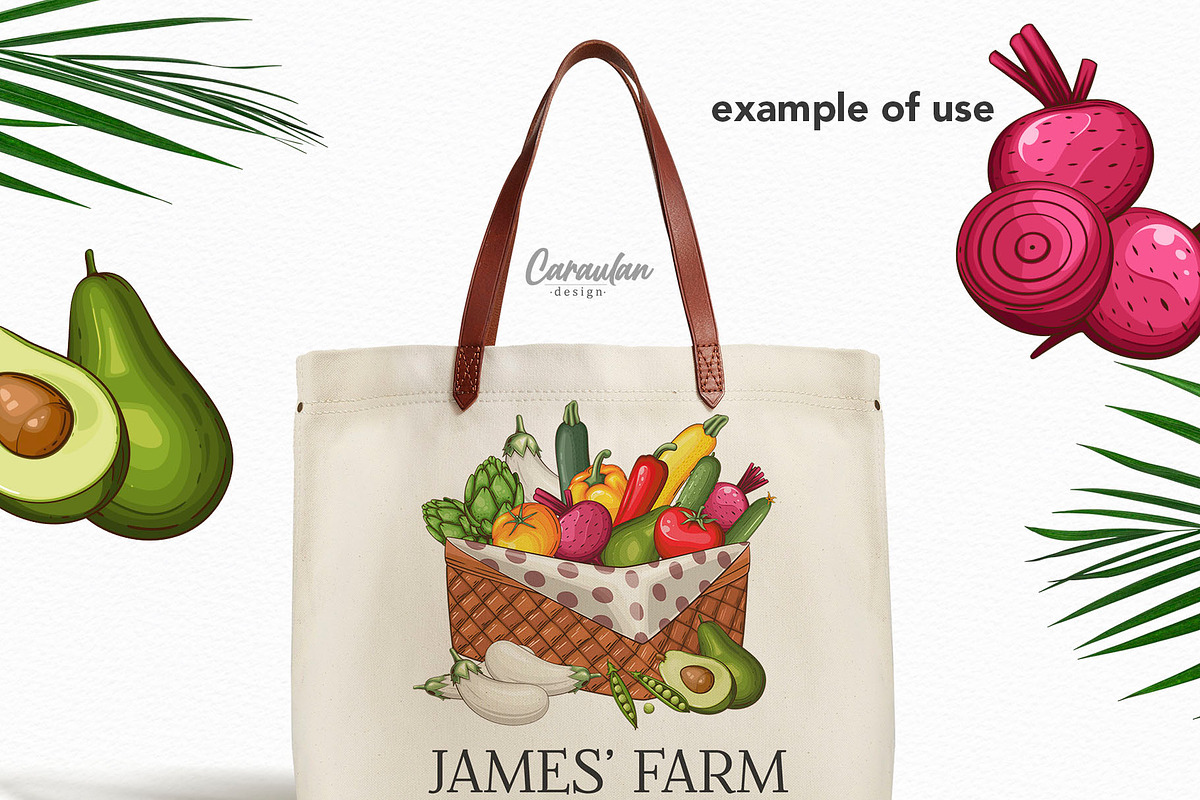 Veggies Clipart, Farmers Market Set, a Food Illustration by Serghei Caraulan (Photo 3 of 4)