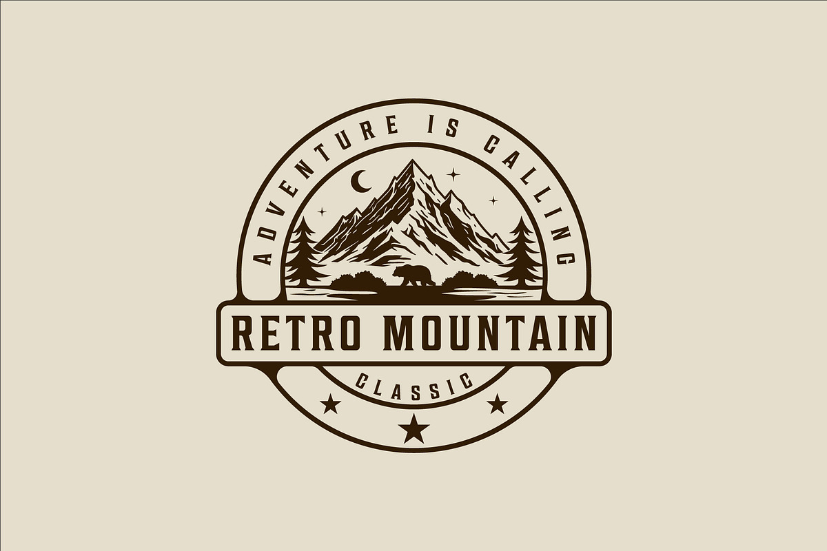 mountain and pines logo vector, a Branding & Logo Template by zyxroun shop