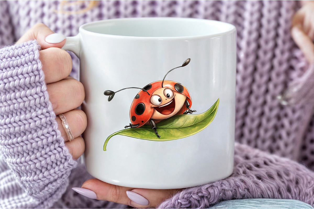 Quirky Funny Ladybug Clipart, an Illustration by DreamCafeArt (Photo 6 of 6)